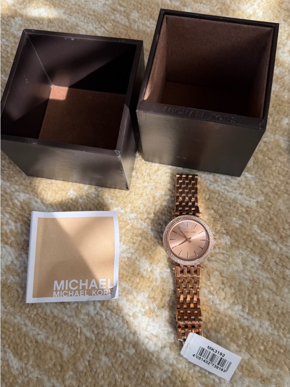 Michael Kors Rose Gold Crystal Bezel Bracelet Watch - Picture 3 of 8